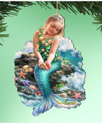 by Dona Gelsinger Princess of The Sea Ornament and Cone Ornament, Set of 2 Each