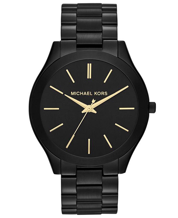Michael Kors Unisex Slim Runway Black-Tone Stainless Steel Bracelet Watch  42mm & Reviews - All Watches - Jewelry & Watches - Macy's