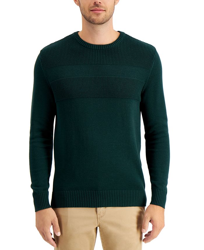 Club Room Men's Textured Cotton Sweater, Created for Macy's - Macy's