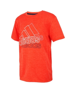 image of adidas Big Boys Short Sleeve Aeroready Layered Line Badge of Sport Tee