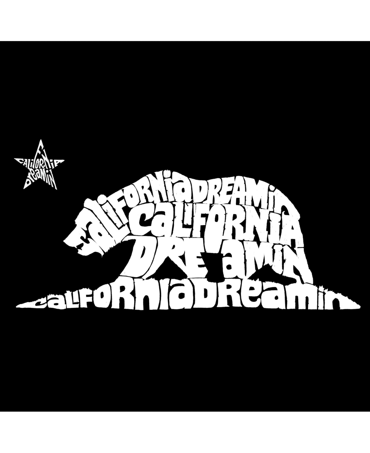 La Pop Art California Dreaming Men's Raglan Word Art T-shirt