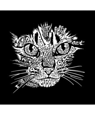 Cat Face Men's Raglan Word Art T-shirt