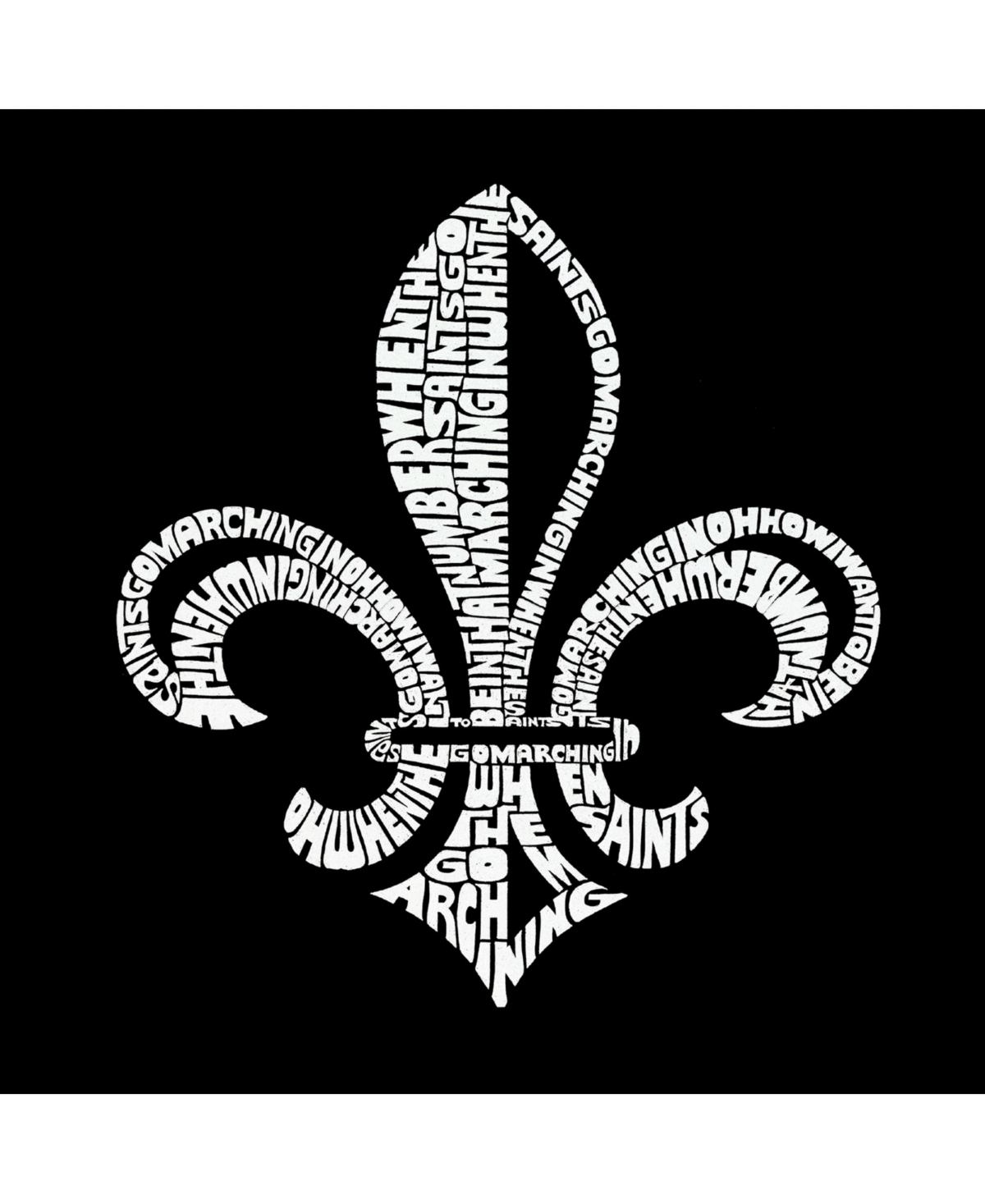 La Pop Art Saints Go Marching in Men's Raglan Word Art T-shirt