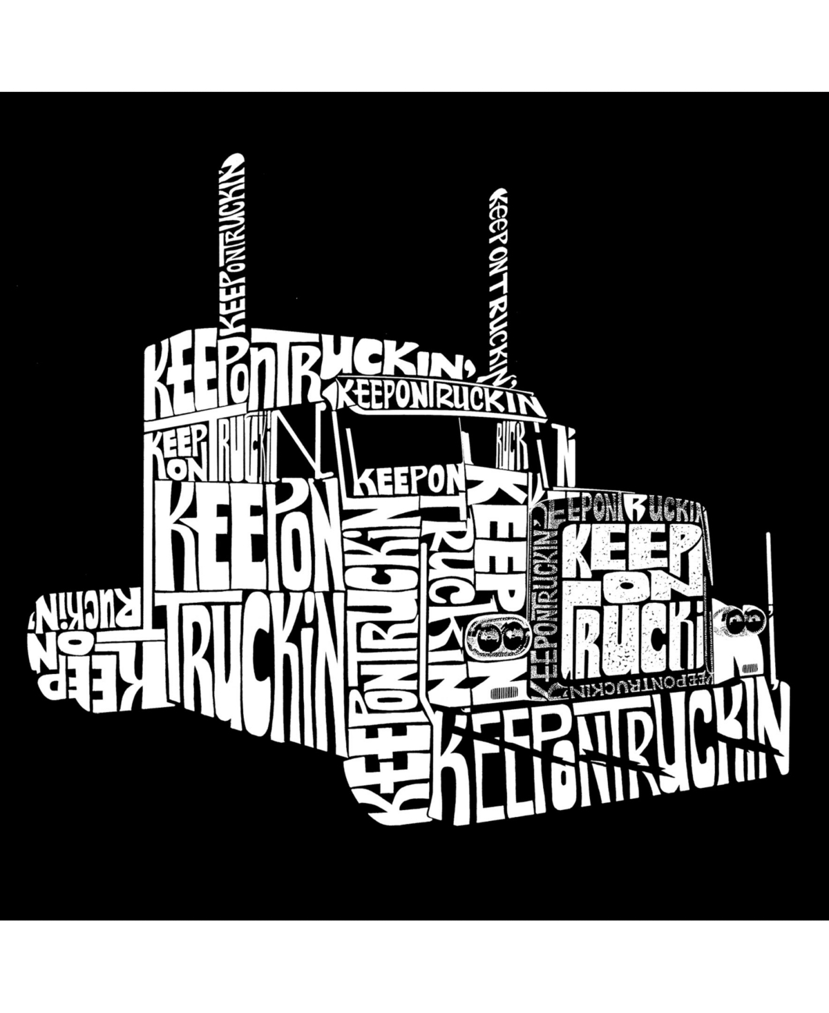 La Pop Art Keep on Trucking Men's Raglan Word Art T-shirt