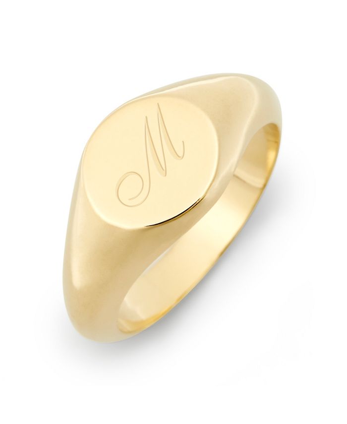 brook & york Claire Petite Initial Signet Gold-Plated Ring - Macy's