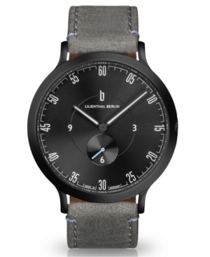 image of Lilienthal Berlin L1 All Gray Leather Strap Watch, 42mm