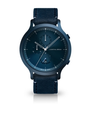 image of Lilienthal Berlin All Blue Chronograph with Blue Leather Strap Watch, 42mm