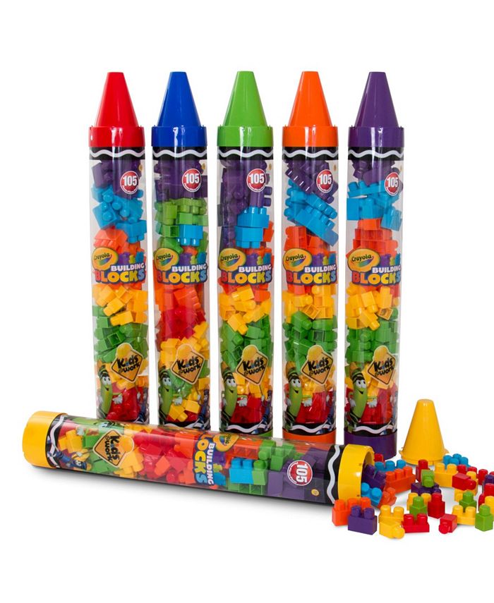 Amloid Crayola Kids Work Building Blocks Crayon Tube, 105 Pieces Macy's