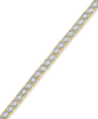 Diamond Tennis Bracelet (1 ct. t.w.) in Sterling Silver, 14k Gold-Plated Sterling Silver or 14k Rose Gold-Plated Sterling Silver