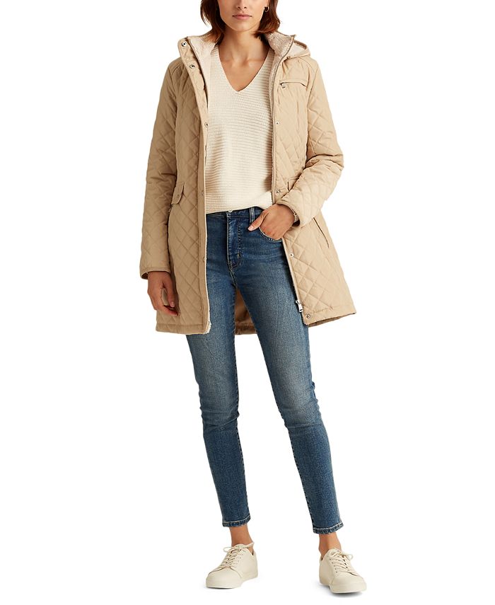Lauren Ralph Lauren Diamond-Quilted Hooded Coat & Reviews - Coats & Jackets  - Women - Macy's