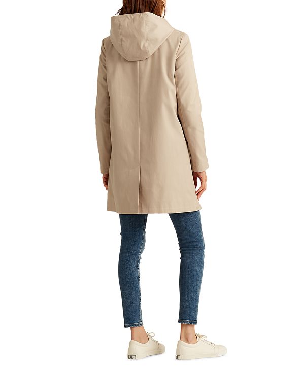 Lauren Ralph Lauren Hooded Single-Breasted A-Line Raincoat, Created for ...