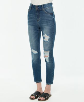 Vanilla Star - Juniors' Double-Button High-Rise Skinny Jeans