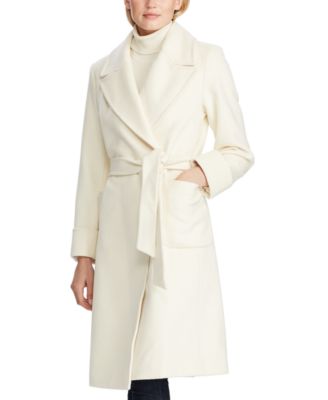 womens white wrap coat