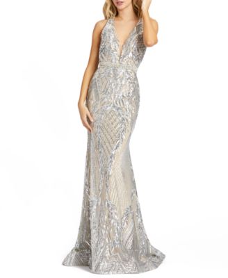 macys silver gown