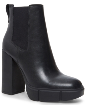 image of Steve Madden Women-s Revised Block-Heel Lug-Sole Booties