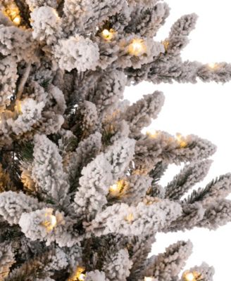 Pre-Lit Snow Flocked Fir Christmas Tree with 400 Warm Lights
