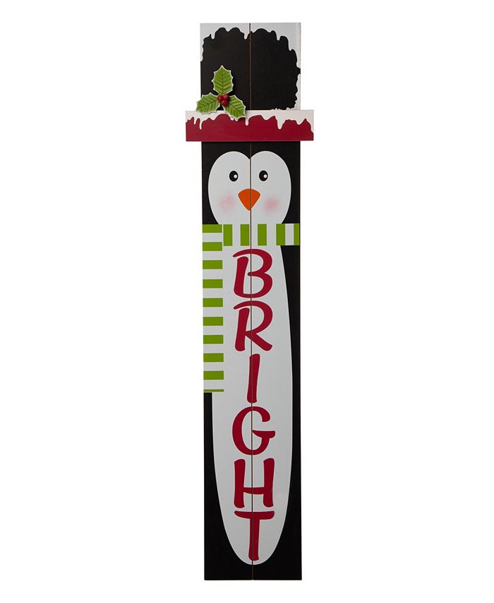 Glitzhome Wooden Penguin Porch Sign - Macy's