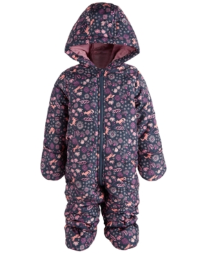 image of First Impressions Baby Girls Floral Fox Snowsuit, Created for Macy-s
