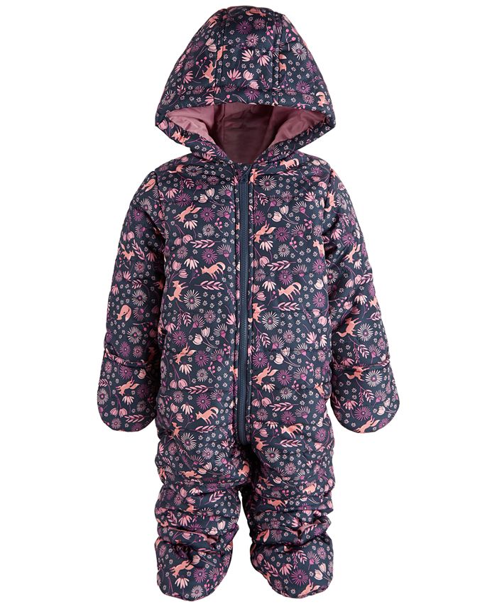 First Impressions Baby Girls Floral Fox Snowsuit, Created for Macy's ...
