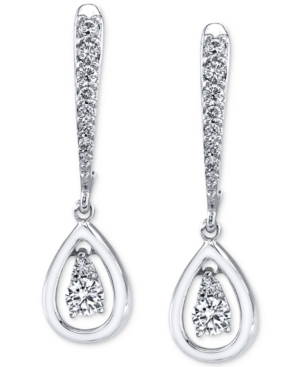 image of Diamond Linear Teardrop Drop Earrings (1/5ct. t.w.) in 14k White Gold