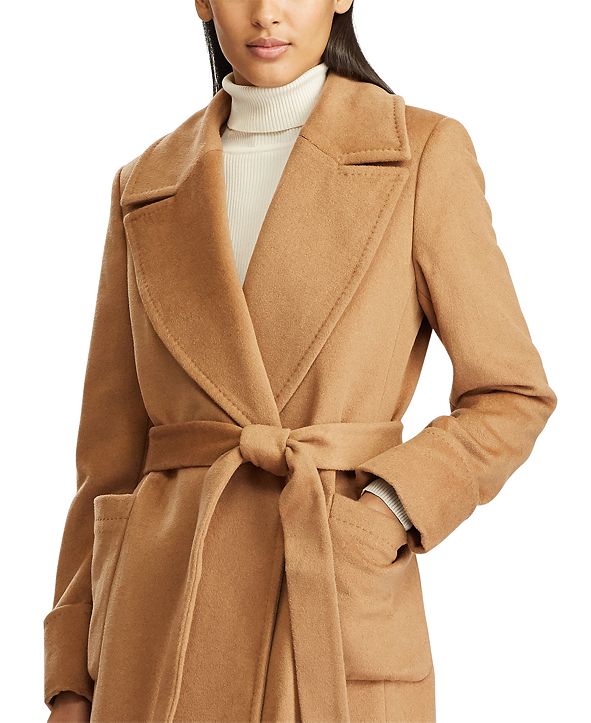 Lauren Ralph Lauren Wool Blend Wrap Coat And Reviews Coats Women Macys