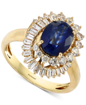 image of Effy Sapphire (1-7/8 ct. t.w.) & Diamond (5/8 ct. t.w.) Statement Ring in 14k Gold