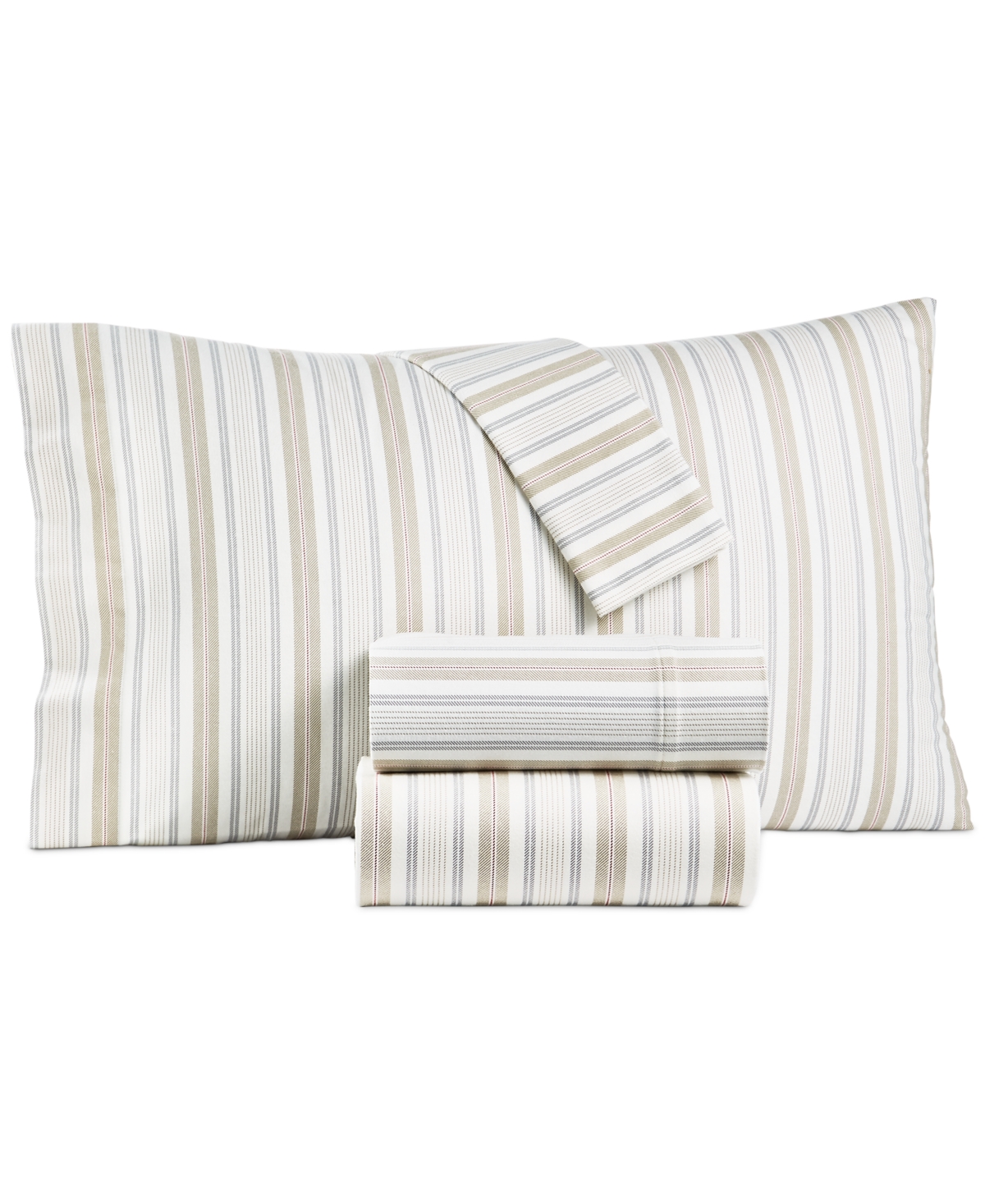 MARTHA STEWART COLLECTION HOLIDAY PRINTED COTTON FLANNEL 3-PC. SHEET SET, TWIN, CREATED FOR MACY'S