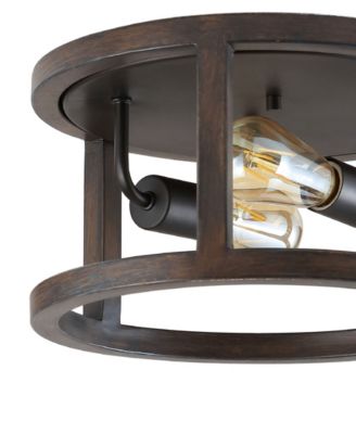 Atelier 2-Light Rustic Industrial LED Flush Mount
