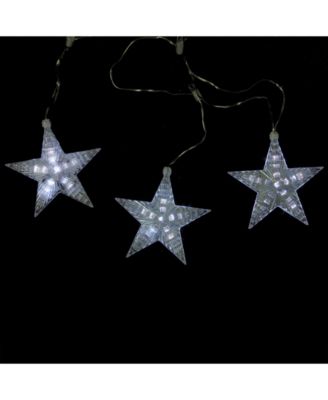 3 LED Cascading Snowfall Star Christmas Lights-2 Ft Clear Wire