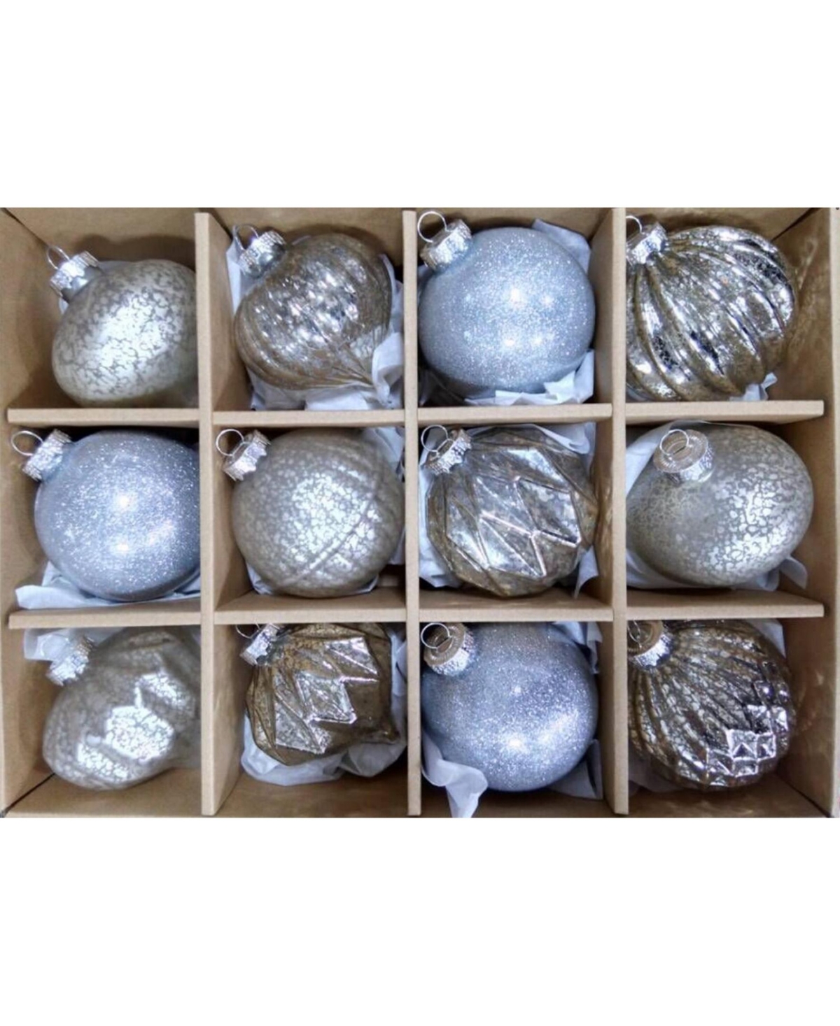 Northlight Champagne Shatterproof 3-Finish Christmas Ornaments