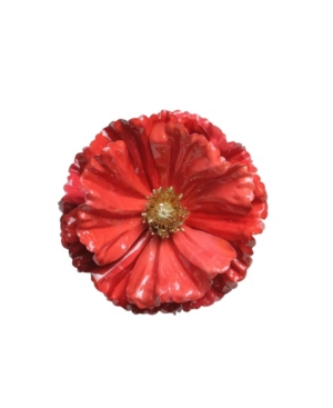 Northlight Shiny Coral Poppy Clip Christmas Ornament In Pink