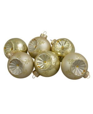 Northlight Count Retro Reflector Glass Christmas Ball Ornaments In Gold