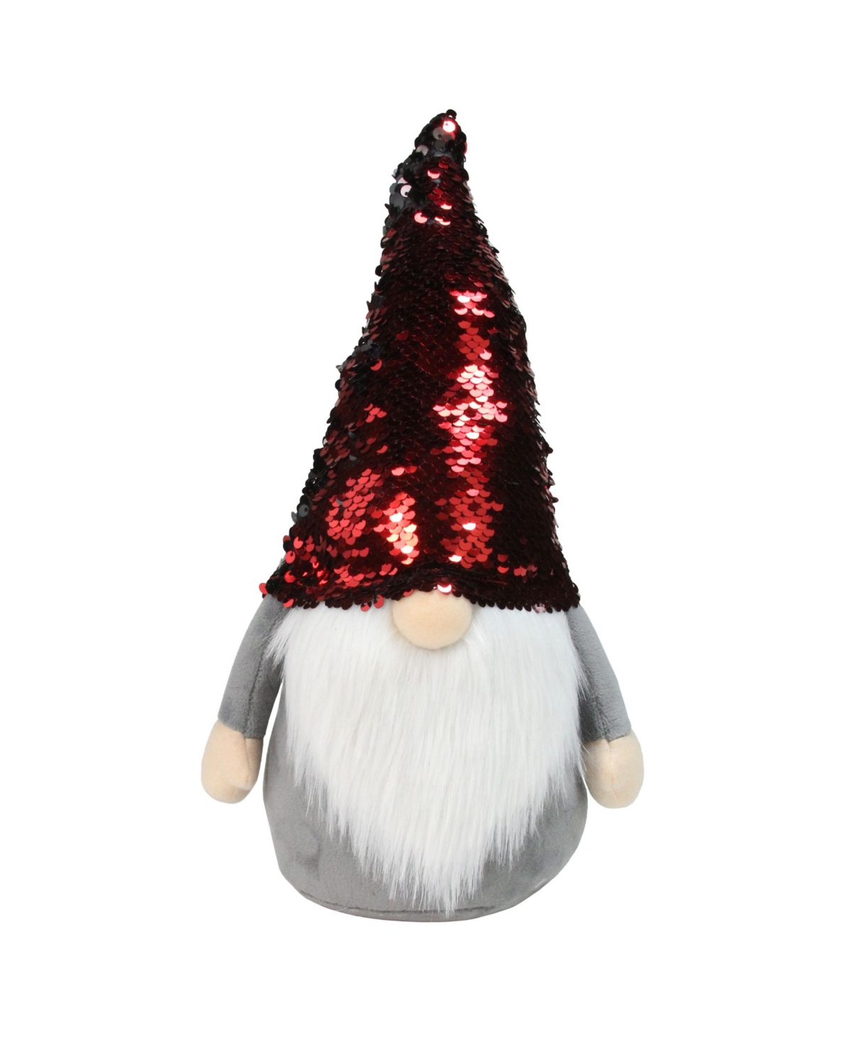 Gnome with Flip Sequin Hat Christmas Decoration - Red
