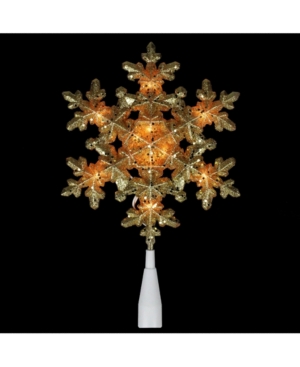 Northlight Lighted Snowflake Christmas Tree Topper In Gold