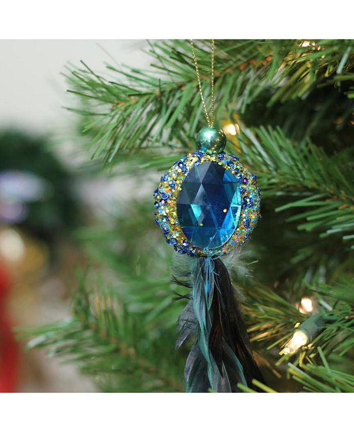 Northlight Peacock Feather Jewelled Tassel Christmas Ornament Macy's