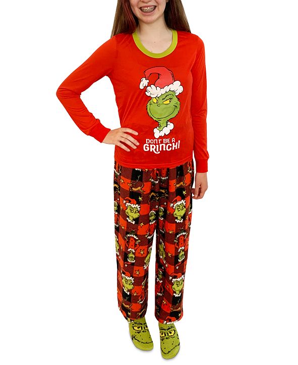 The Grinch Matching Girls Grinch 3pc Family Pajama Set & Reviews Bras
