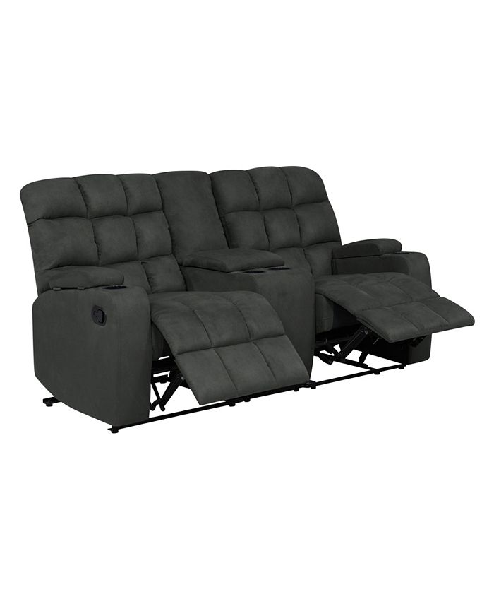 Prolounger tufted recliner loveseat on sale with power storage console