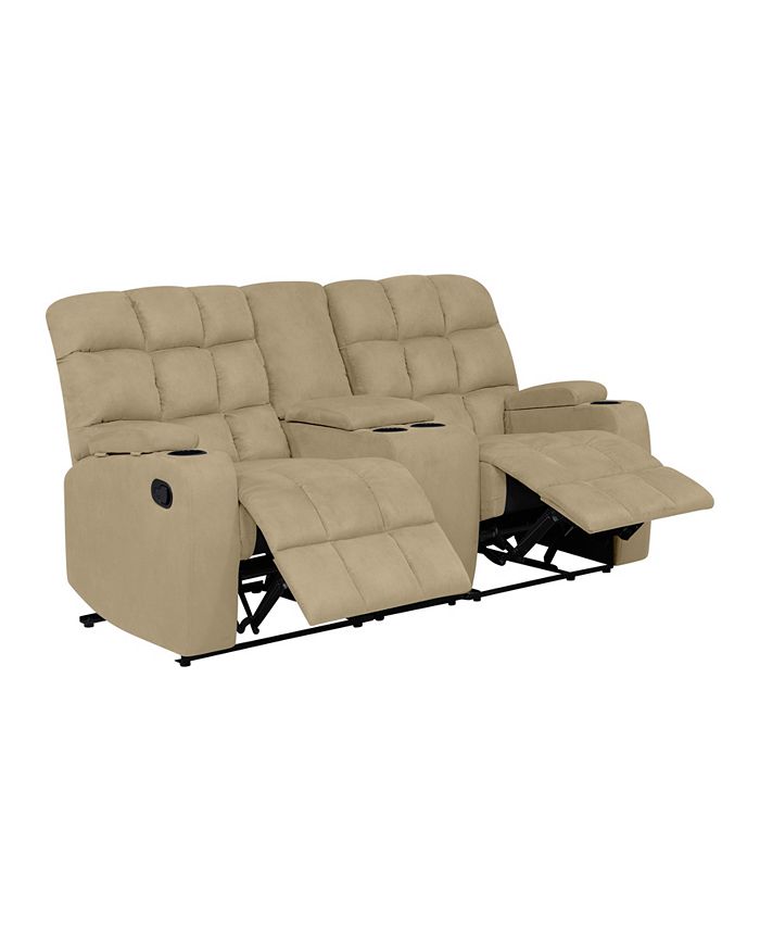 Prolounger tufted recliner loveseat on sale with power storage console