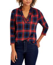 Style & Co Women's Buffalo Plaid Flannel Shirt, Created for Macy's - Macy's