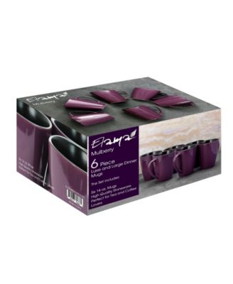 Mulberry Stoneware Mugs, Set of 6