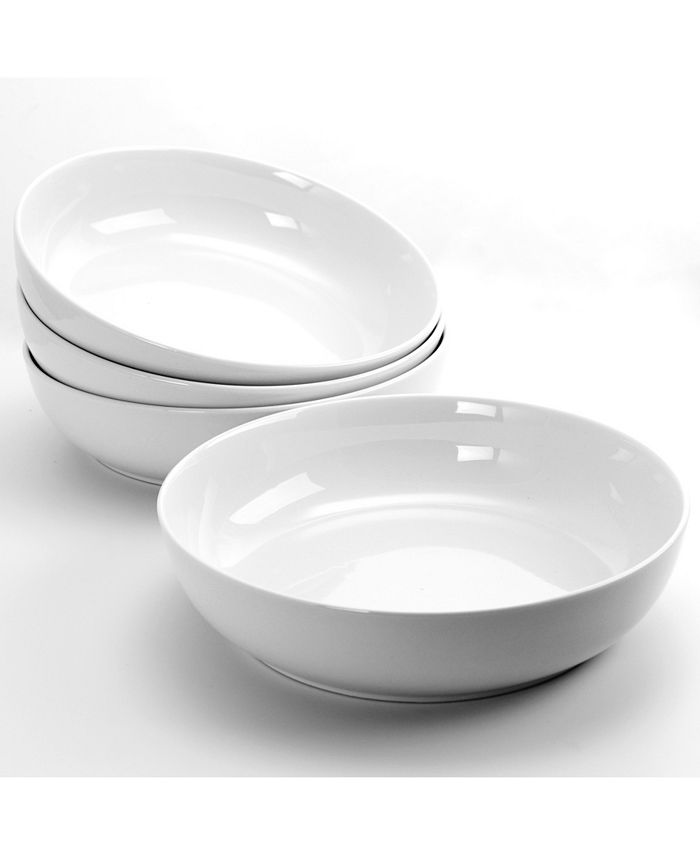 Gibson Home Extra Wide 8.5" Stoneware Dinner and Serving Bowls, Set of