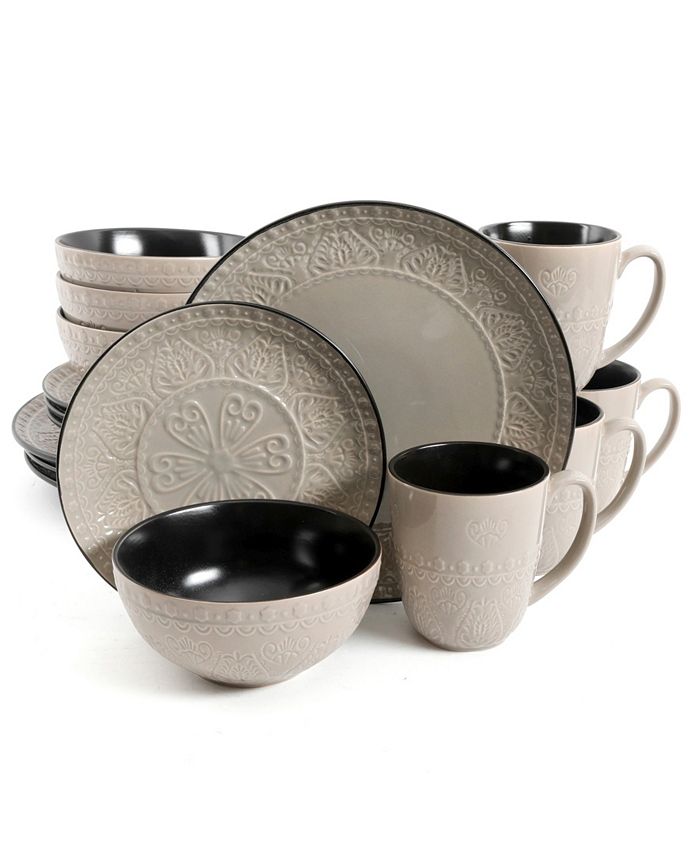 Gibson Elite Milanto Stoneware Dinnerware Set, 16 piece Macy's