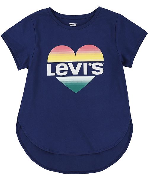 Levi S Little Girls Heart Logo High Low T Shirt Reviews Shirts Tops Kids Macy S