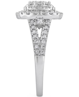 Diamond Cluster Ring (1 ct. t.w.) in 10k White Gold