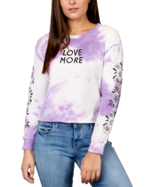 image of Rebellious One Juniors- Love More Tie-Die Graphic Top