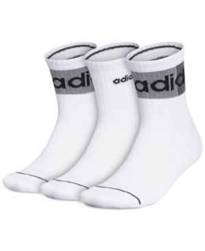 adidas Men's 3-Pk Linear Ii High Quarter Socks
