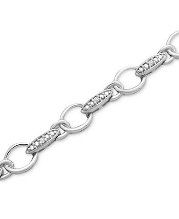 Macy's - Diamond Circle Link Bracelet (1/6 ct. t.w.) in Sterling Silver