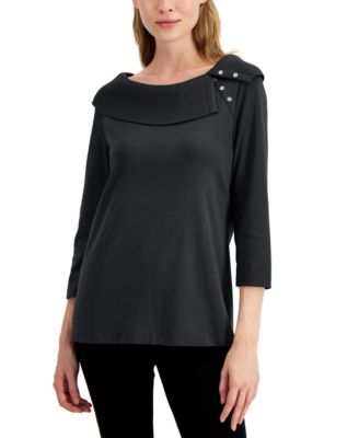 macy's black blouses