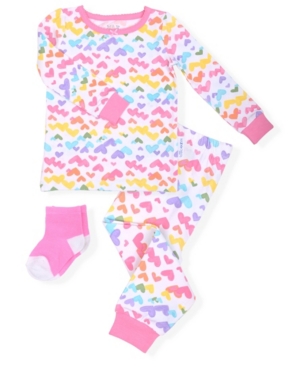 image of Max & Olivia Baby and Toddler Girls 2-Piece Pajama Set with Socks