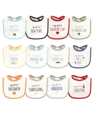 Touched By Nature Baby Boys And Girls Holiday Neutral Bibs, Pack Of 12 In Beige